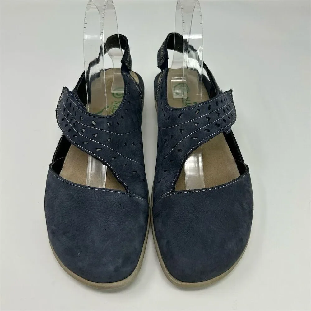 Naot Kapua Slingback Open Back Sandal Flats Blue Size 39 (US 8) Casual Shoes